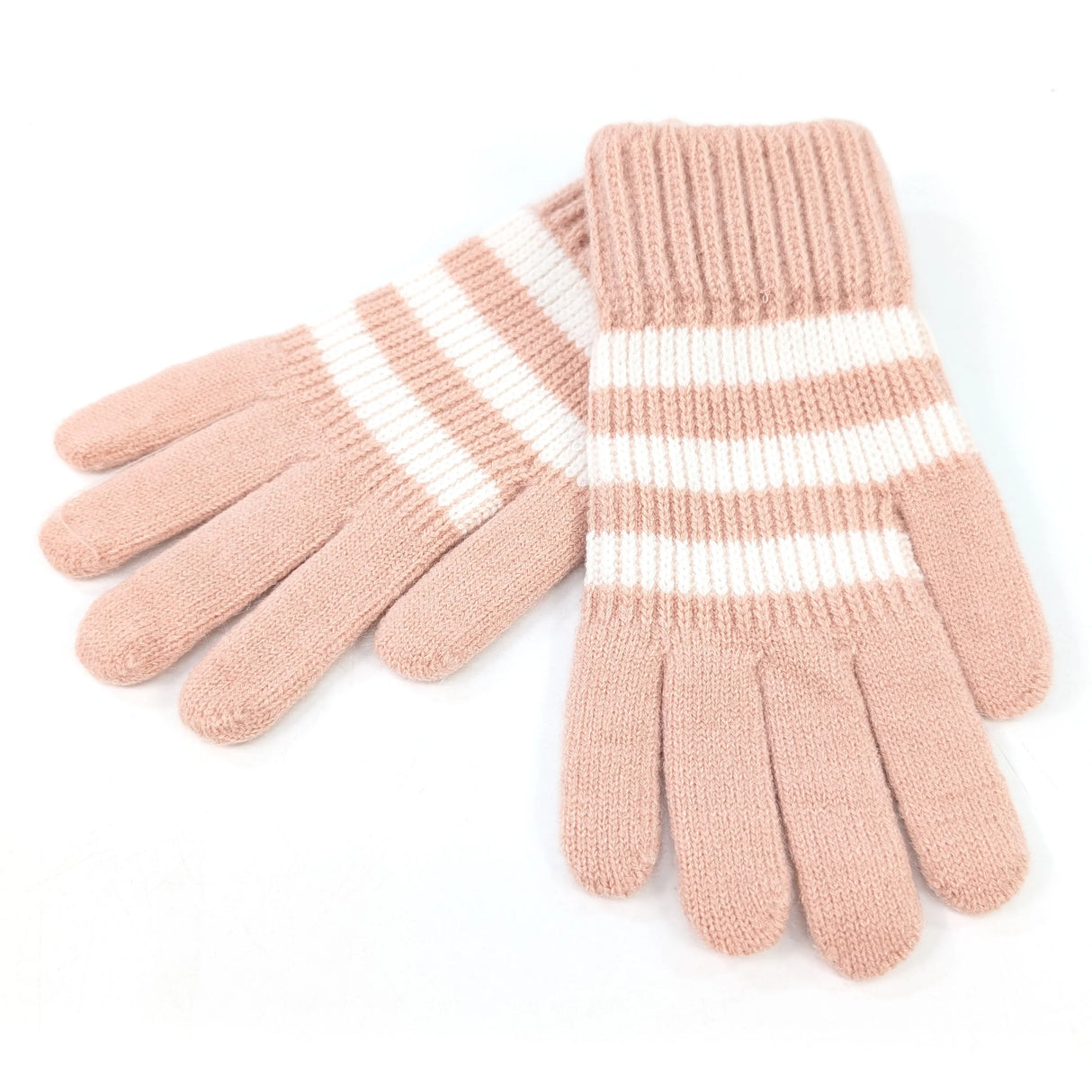 Black Ginger Pink Stripy Children's Gloves