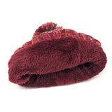 Black Ginger Red Mottled Cable Knit Bobble Hat - 800-660