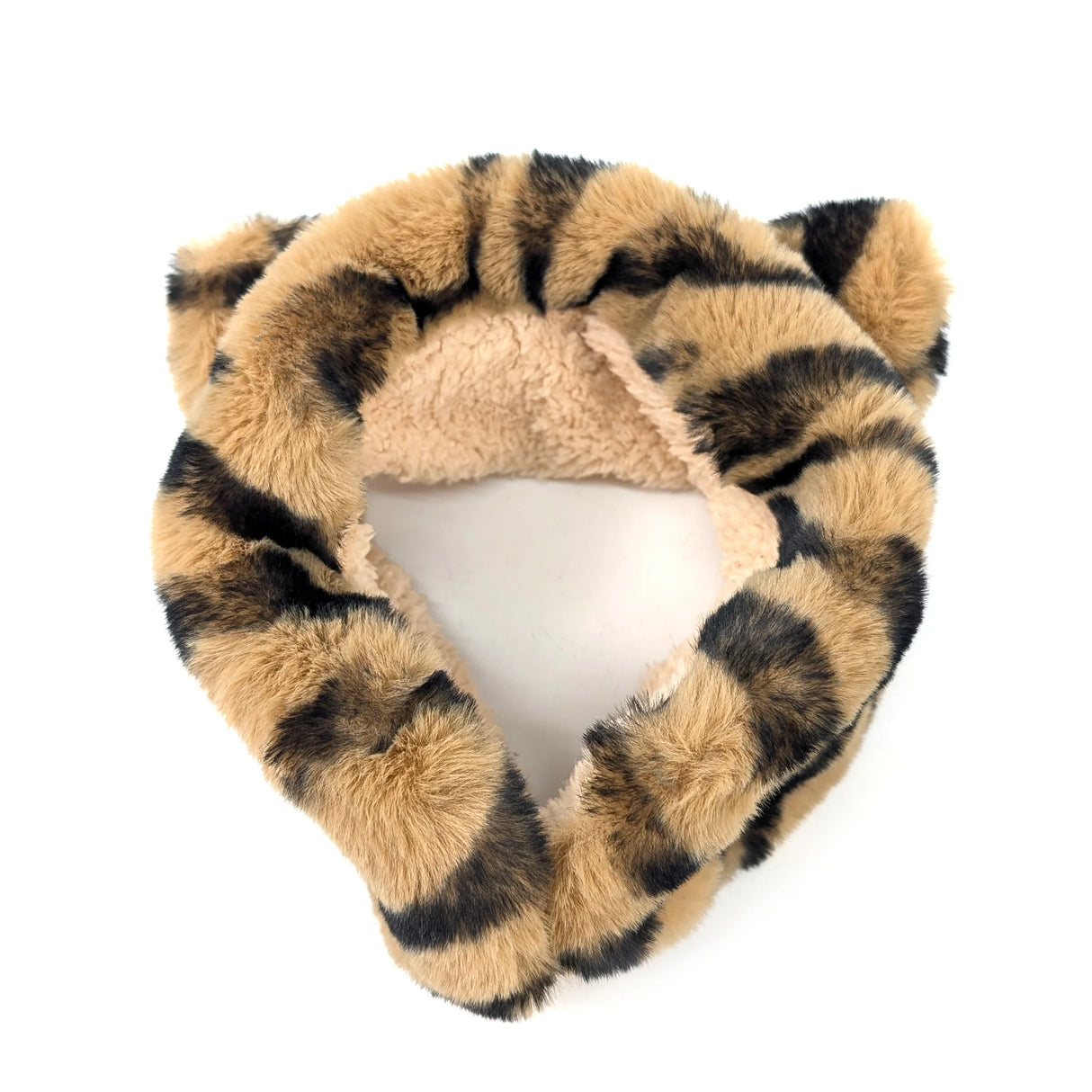 Black Ginger Tiger Print Head Band Ear Muffs - 800-680