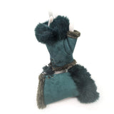 Black Ginger Emerald Green Suede Effect Fingerless Gloves - 800-685