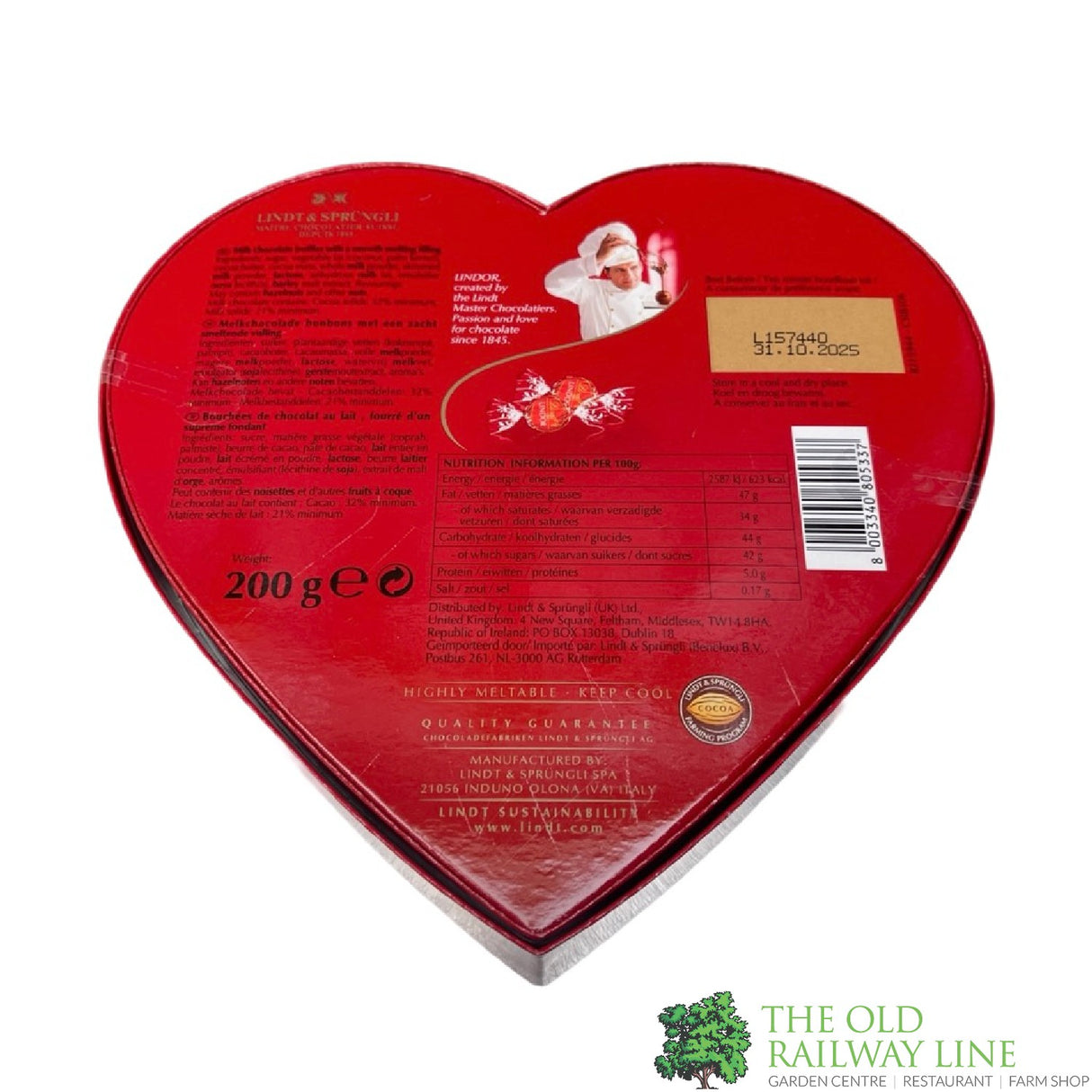 Lindt 200g Lindor Milk Chocolate Heart Box