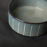 Scruffs 15cm Pinstripe Graphite Reactive Glaze Stoneware Food/Water Pet Bowl