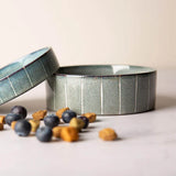 Scruffs 15cm Pinstripe Graphite Reactive Glaze Stoneware Food/Water Pet Bowl