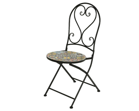 Decoris Braga 2-Seater Round Mosaic Tile Iron Bistro Set