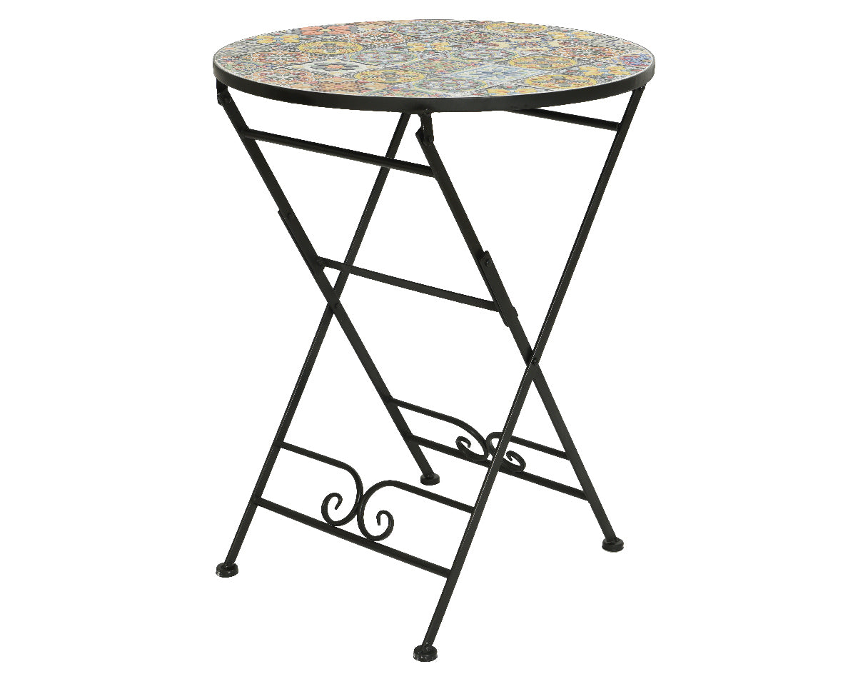 Decoris Braga 2-Seater Round Mosaic Tile Iron Bistro Set