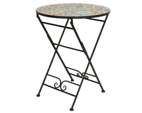 Decoris Braga 2-Seater Round Mosaic Tile Iron Bistro Set