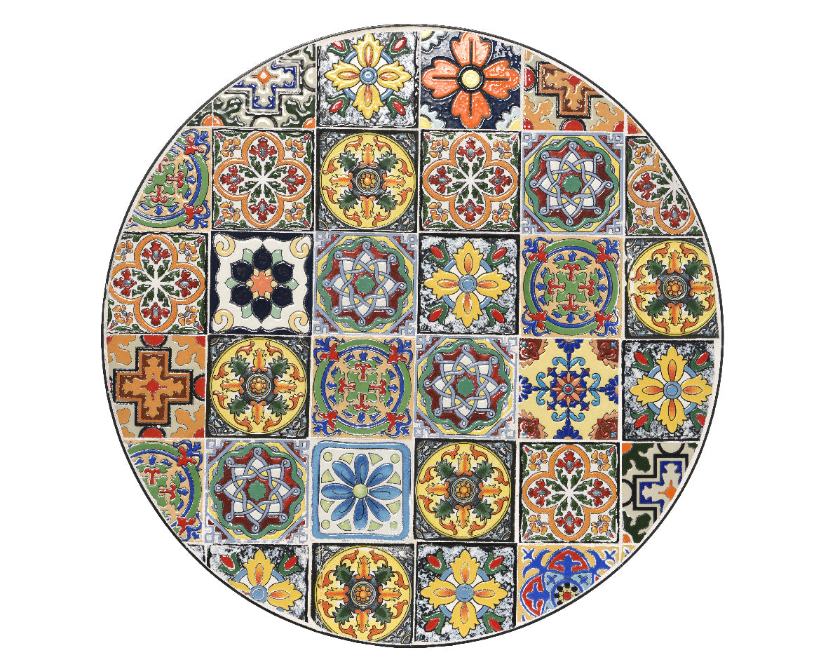 Decoris Braga 2-Seater Round Mosaic Tile Iron Bistro Set