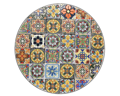 Decoris Braga 2-Seater Round Mosaic Tile Iron Bistro Set