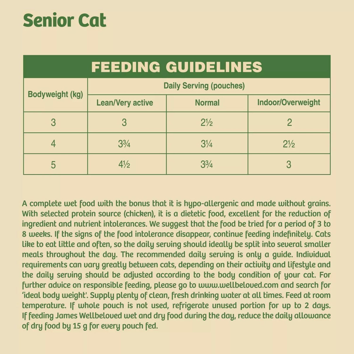 James Wellbeloved 12 x 85g Grain Free Senior Chicken Wet Cat Food Pouches in Jelly