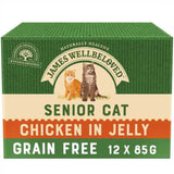 James Wellbeloved 12 x 85g Grain Free Senior Chicken Wet Cat Food Pouches in Jelly