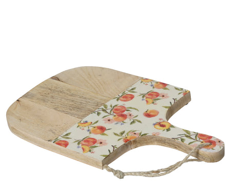 Kaemingk 25cm Peach Design Mangowood with Foodsafe Laquer Decorative Plate