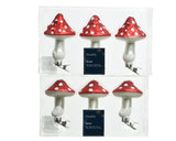 Decoris Glass Mushrooms on a Clip (Choice of 2)