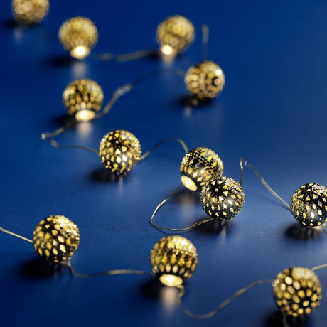 Lumineo 12 Micro LED Moroccan Balls String Lights (Choice of 4) (1.1m)