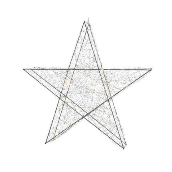 Lumineo 30cm Warm White Micro LED Silver Wire Star