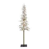 Everlands 180cm (6ft) Green and White Alpine Fir Micro LED Tree