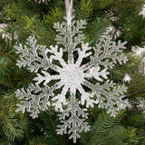 Decoris 21cm White Plastic Snowflake Hanging Christmas Decoration