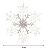Decoris 21cm White Plastic Snowflake Hanging Christmas Decoration