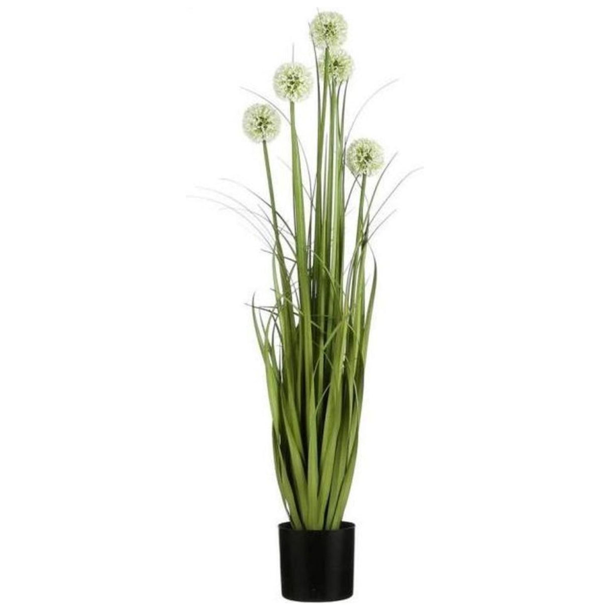 Mica Decorations 90cm White Artificial Allium in Plastic Pot