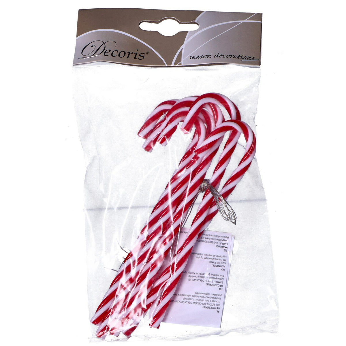 Decoris 6 Red & White Candy Sticks