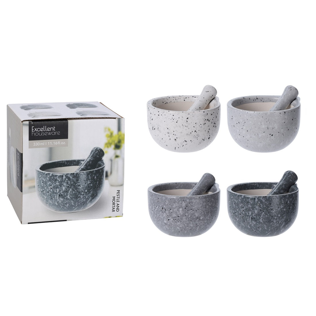 Excellent Houseware Porcelain Pestle & Mortar (Choice of 4)