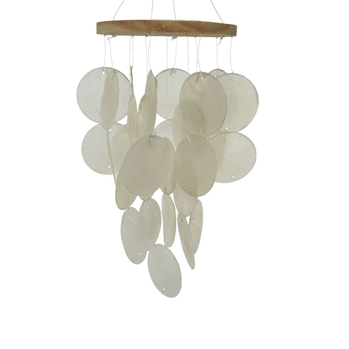 Decoris 24cm White Capiz Outdoor Windchime