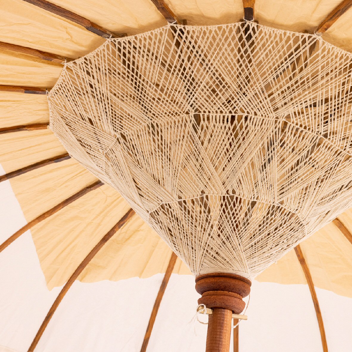 Decoris 2m Cotton Parasol With Gold Metal Ornaments