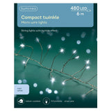 Lumineo 480 Cool White Micro LED Compact Wire Christmas Lights (6m)