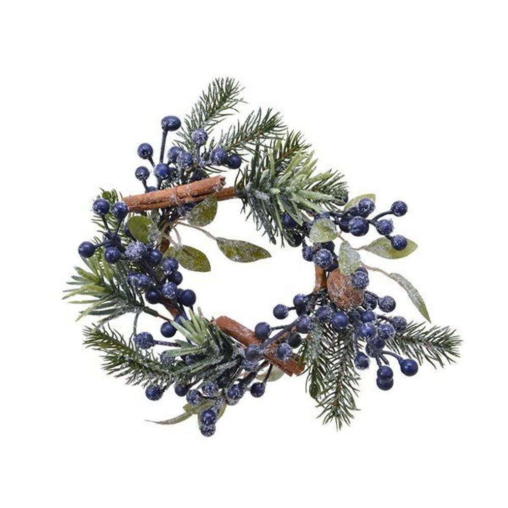 Decoris 20cm Frosted Blue Juniper Berries Wreath