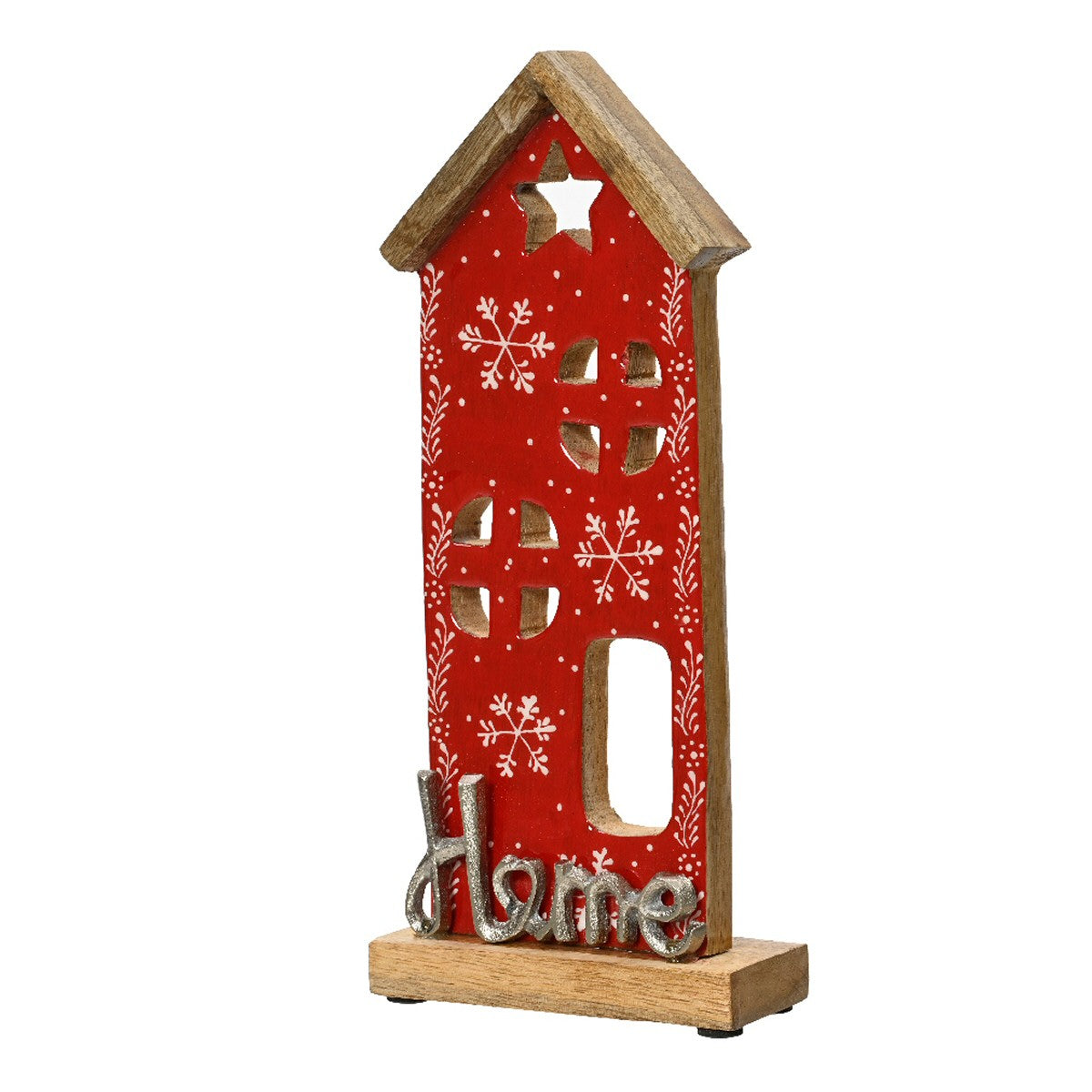 Decoris 18cm Red Mango Wood Christmas Home Decoration