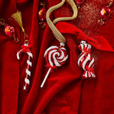 Decoris 13cm Red & White Striped Christmas Sweet Bauble (Choice of 3)