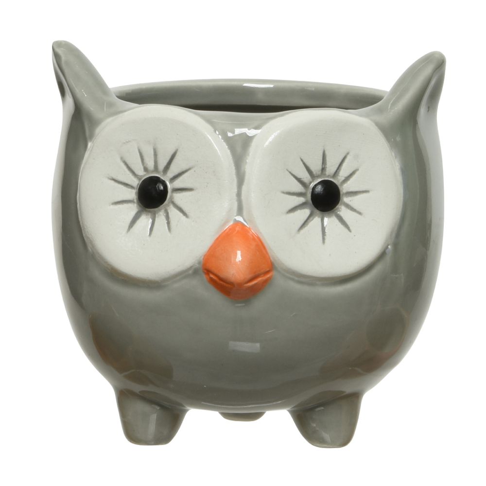 Decoris 9cm Glazed Dolomite Animal Planter (Choice of 4)