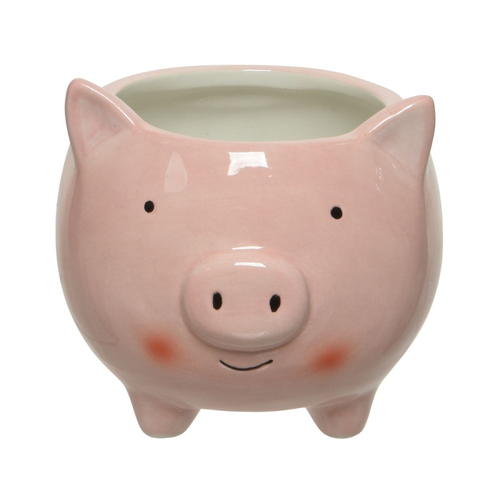 Decoris 9cm Glazed Dolomite Animal Planter (Choice of 4)