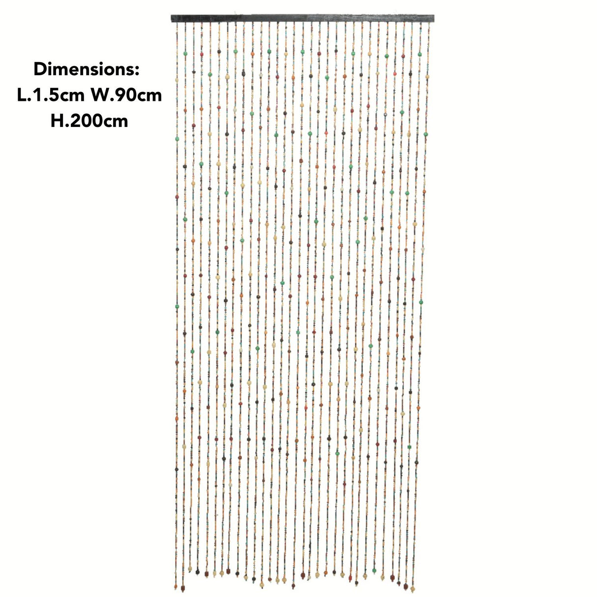 Decoris 200cm Wooden Beaded Curtain