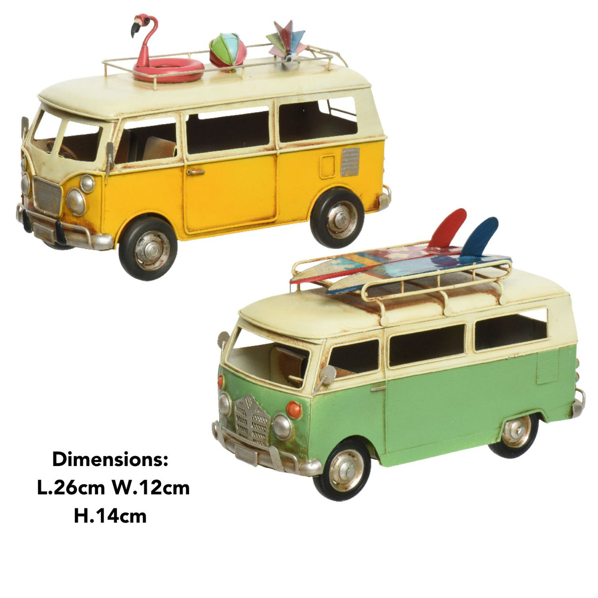 Decoris 26cm Iron Camper Van Ornament (Choice of 2)