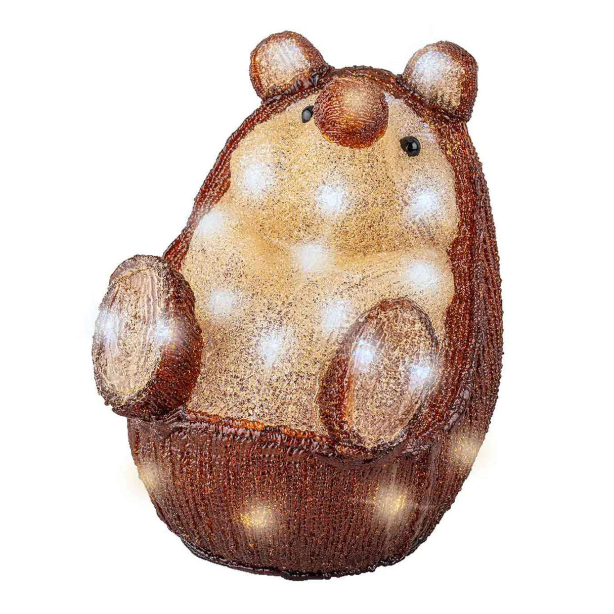 Lumineo 24cm LED Hedgehog Acrylic Decoration – Cute Festive Light-Up Ornament