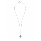 Rosie Fox Aquamarine Gemstone Blue Pansy Lariat Necklace