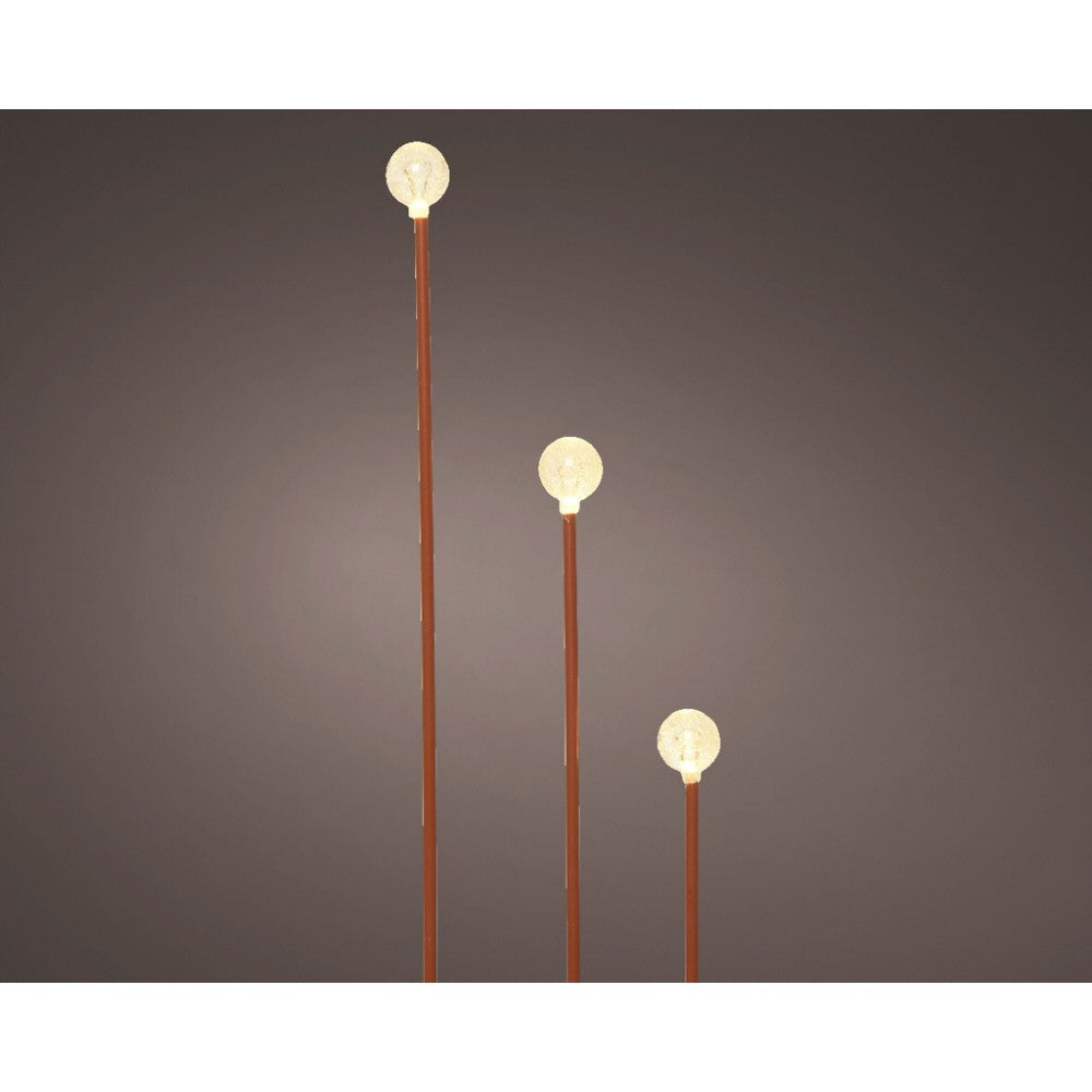 Lumineo 20cm Rust Battery Operated LED Globe Stake Light
