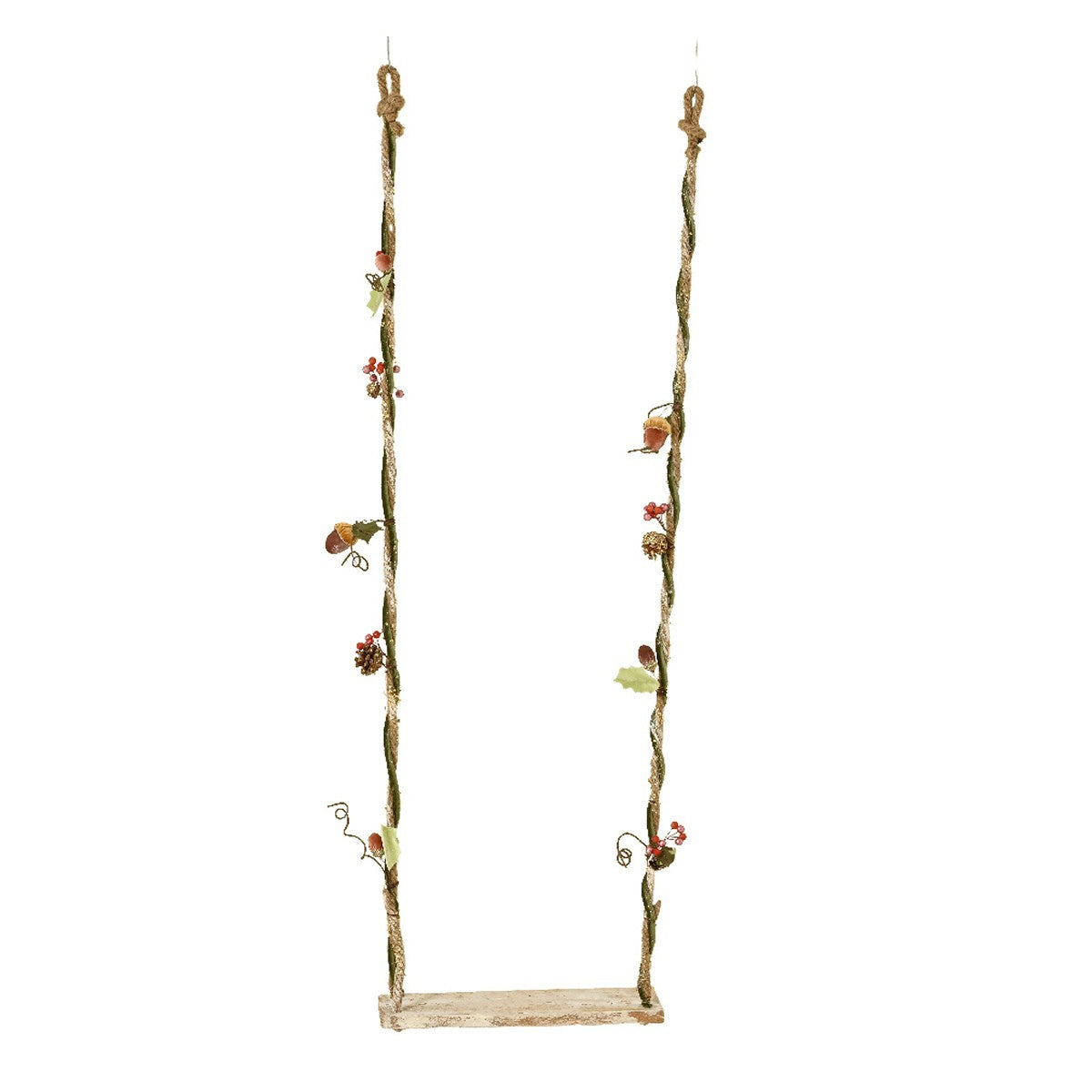 Decoris 140cm Birchwood Acorn Swing Chair Decoration
