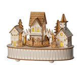 Three Kings 15cm Wooden Christmas Village LED Scenen with Train