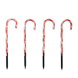 Lumineo 25cm Micro LED Stake Light Plastic Candy Canes - Set of 4