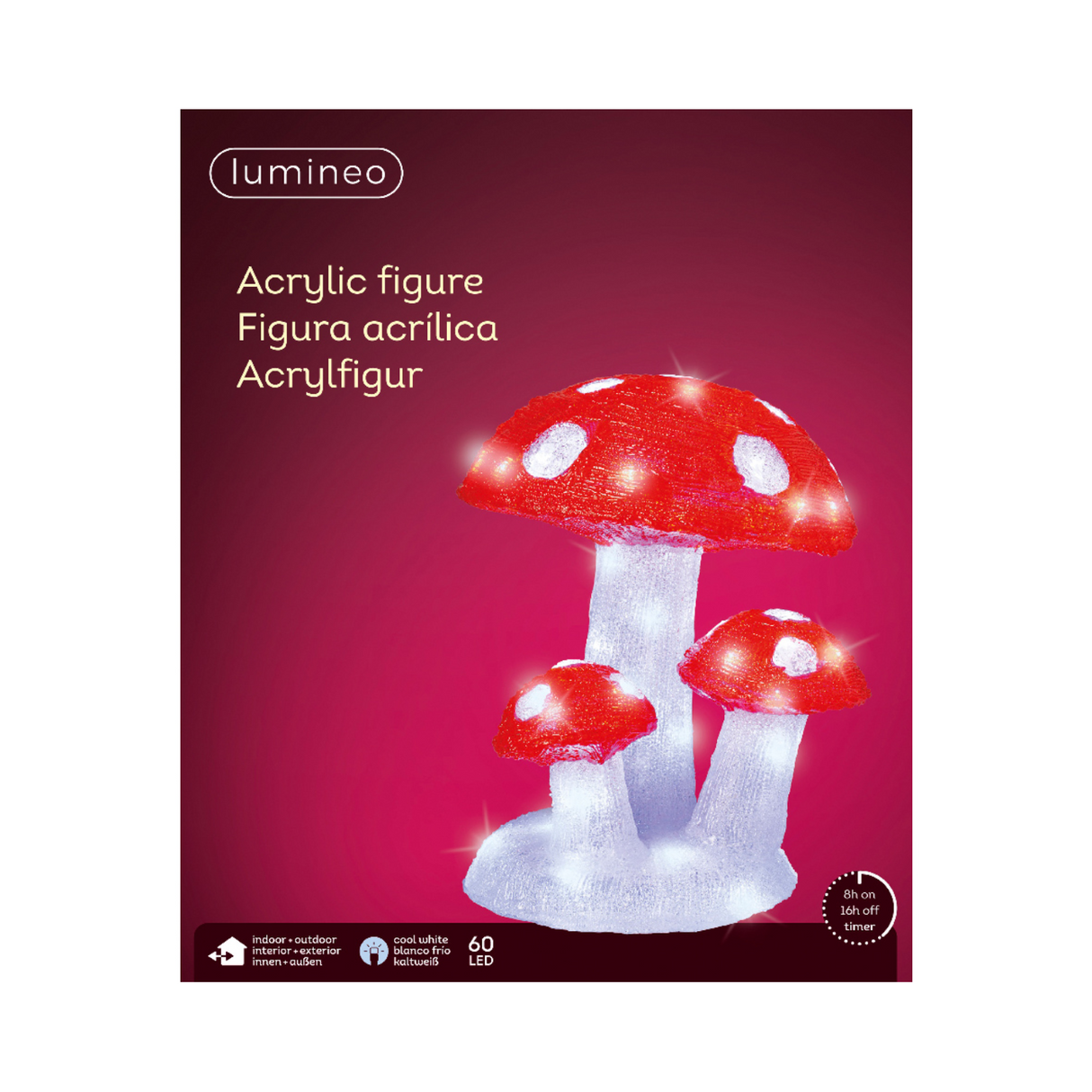 Lumineo 26cm Cool White LED Mushroom
