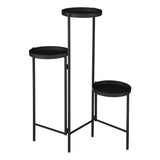 Mica Decorations 70cm Three Tier Black Iron Plant Table
