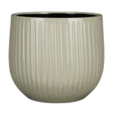 Mica Decorations 18cm Grey/Green Pablo Round Ribble Pot