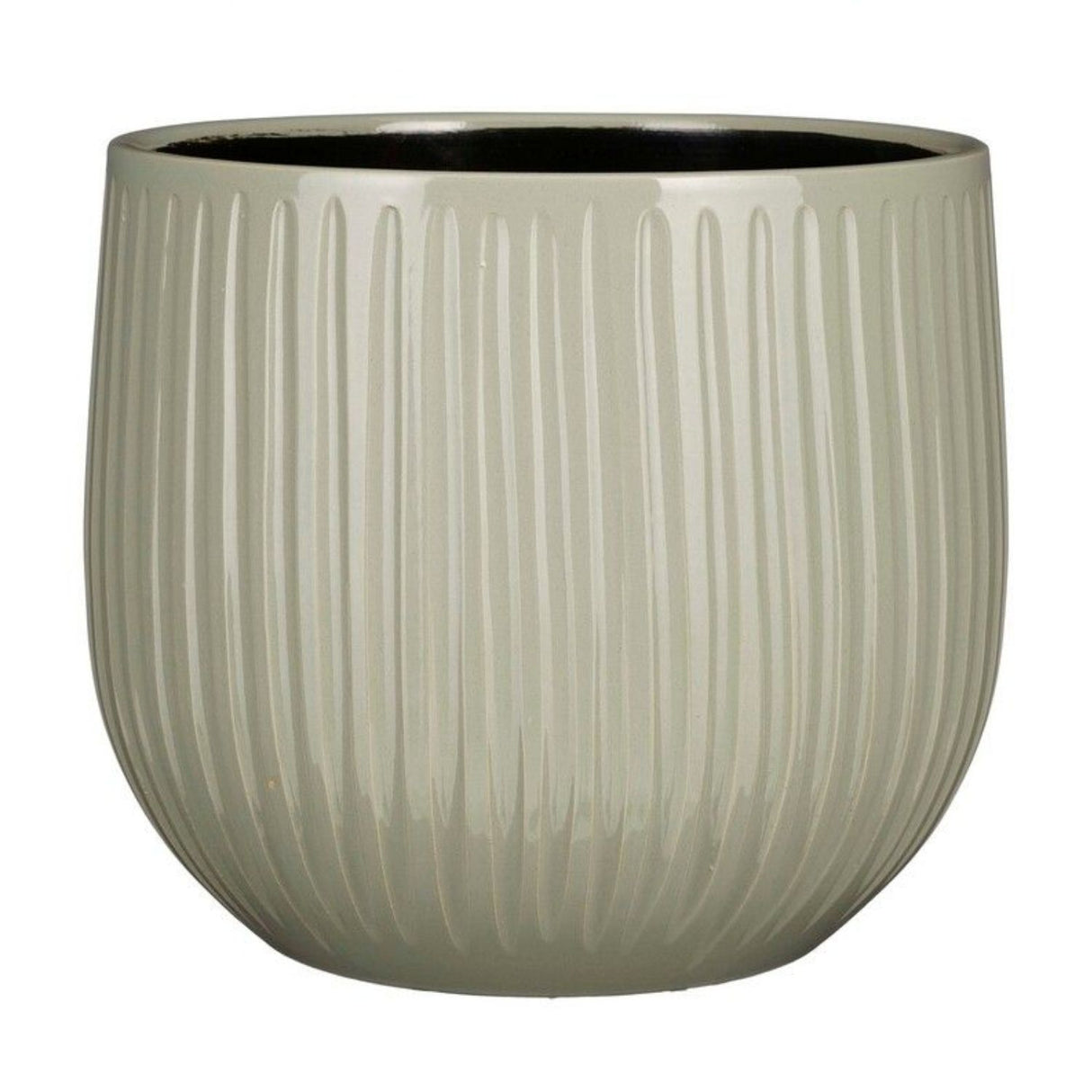 Mica Decorations 16cm Grey/Green Pablo Round Ribble Pot