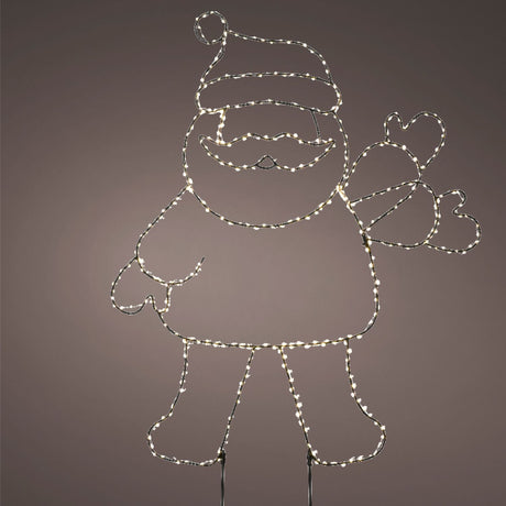 Lumineo 77cm Waving Santa Micro LED Iron Stake Light - Warm White LEDs