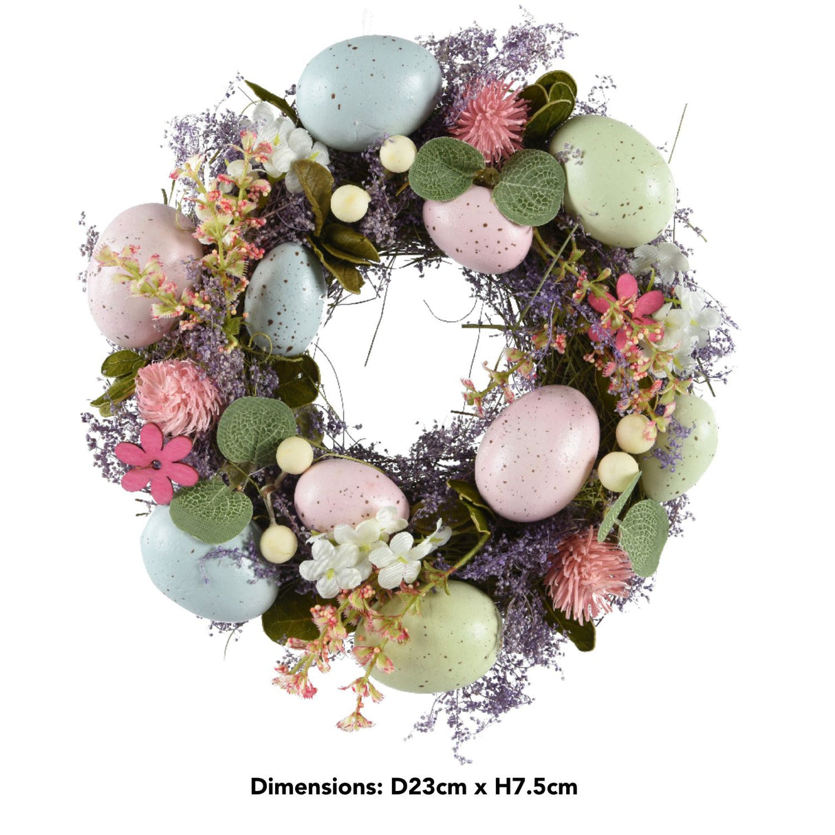 Decoris 23cm Easter Egg Multi Coloured Wreath