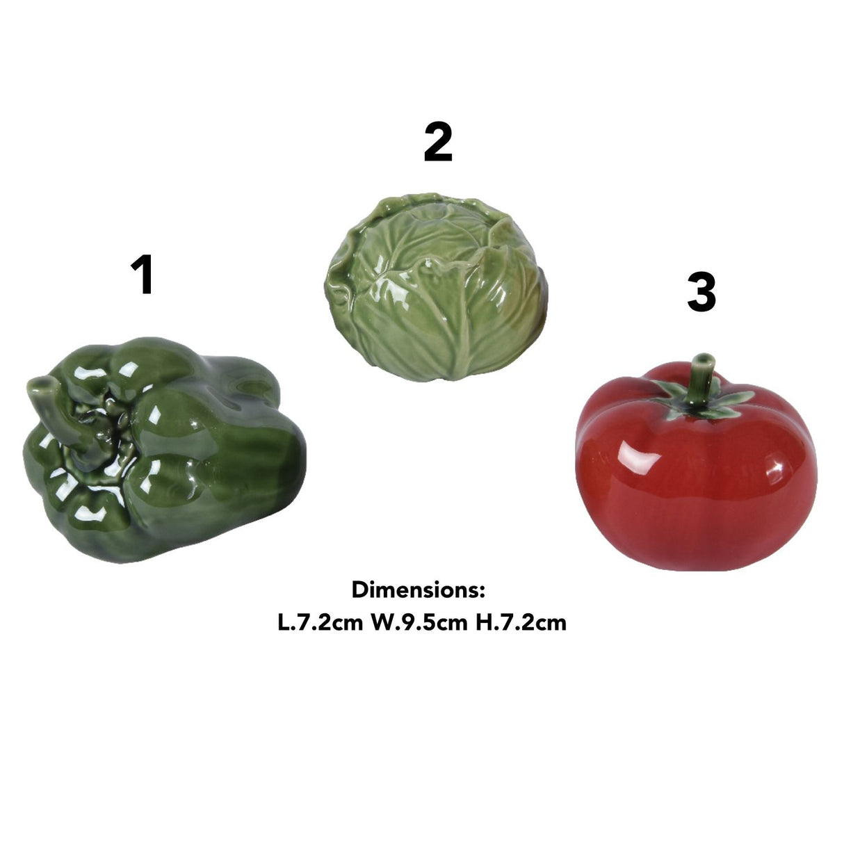 Decoris 9.5cm Decorative Porcelain Vegetables (Choice of 3)