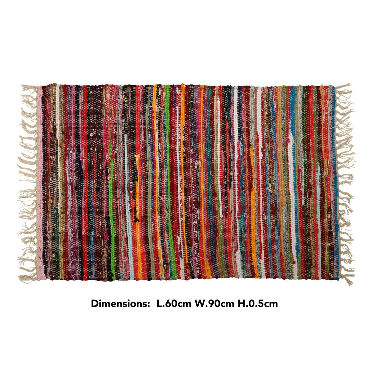 Decoris 90cm Multi Coloured Stripe Rug – Old Railway Line Garden Centre