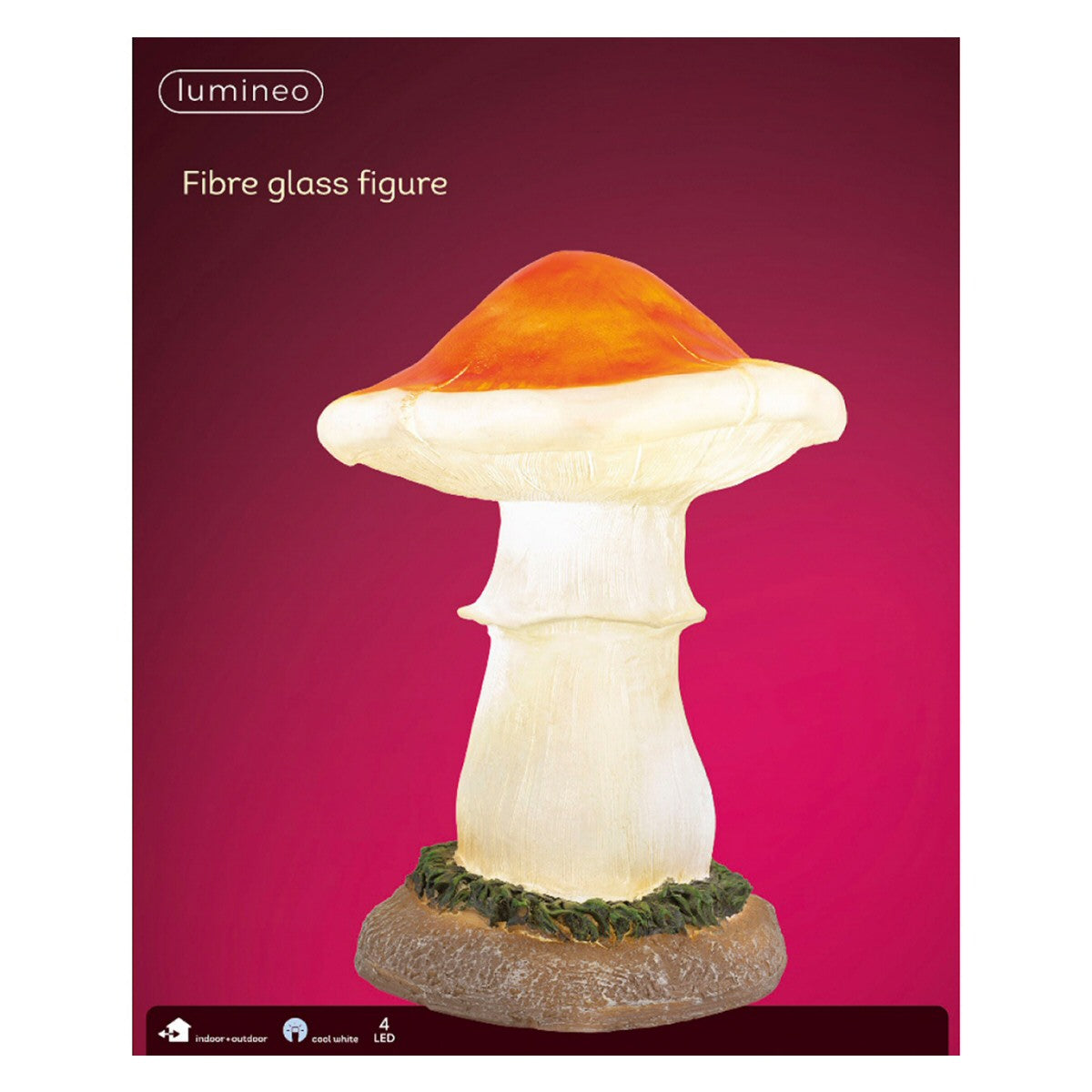 Lumineo 55cm LED Fiberglass Mushroom Ornament