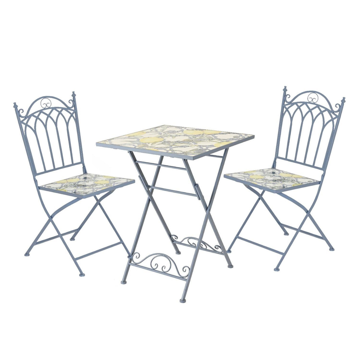 Decoris Mosaic Lemon Sorrento 2-Seater Iron Bistro Set